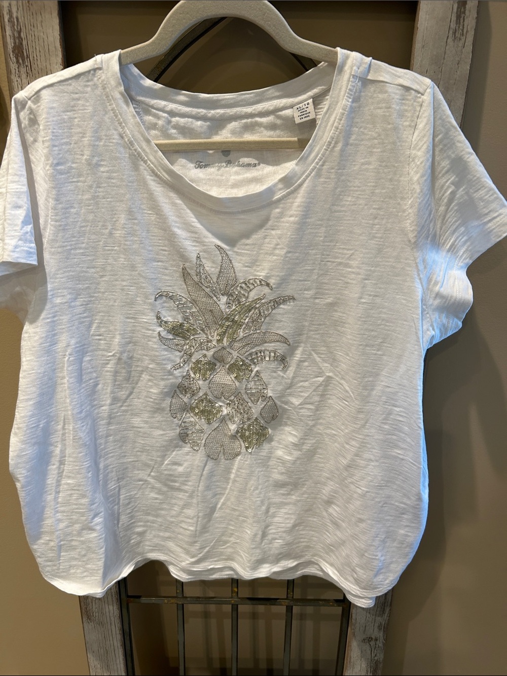 Tommy Bahama Embellished Pineapple Short Sleeve Women's Tee